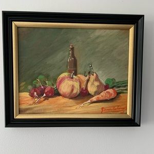 SOLD.     2 fruit oil paintings by an Italian painter excellent condition